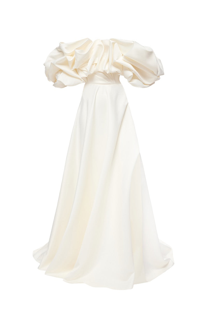 MERINGUE DRESS SILK IN OFF-WHITE | CULT MIA | Monetre MERINGUE DRESS SILK IN OFF-WHITE | CULT MIA | Monetre