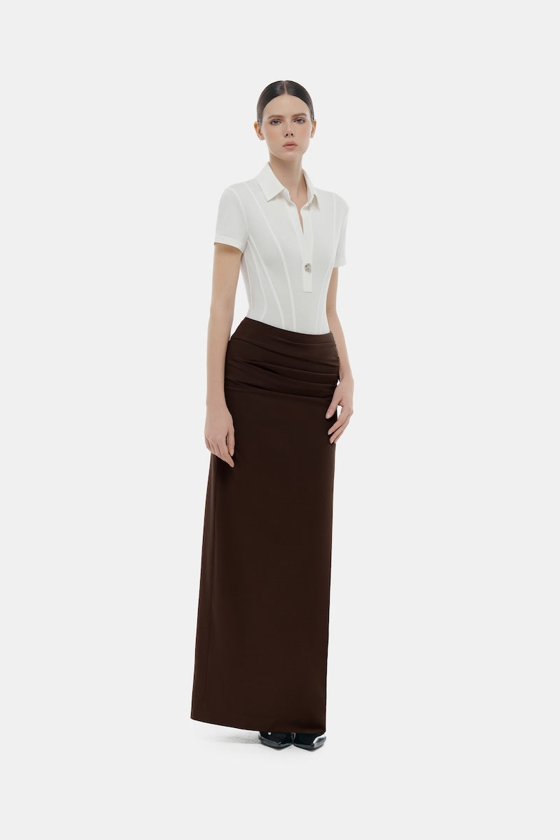 WHITE CORSET POLO SHIRT - CULT MIA