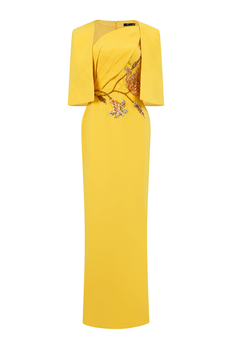 chloe gold dress Chle Is a Knockout in an Abstract Gold Dress at 2022 Met Gala