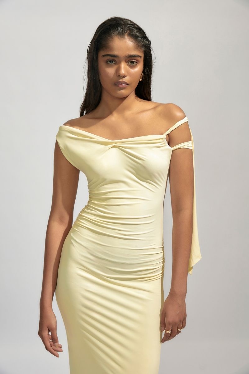 YVETTE BUTTER YELLOW MAXI DRESS - CULT MIA