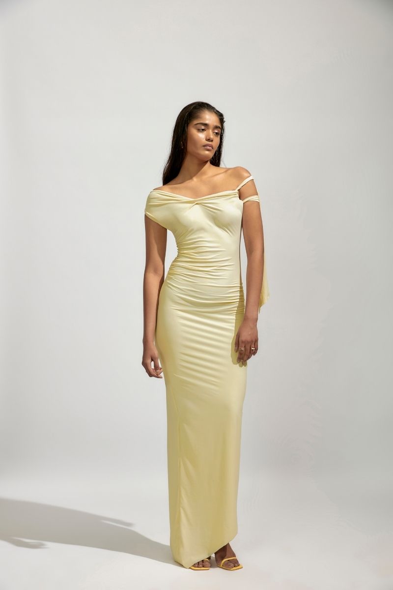 YVETTE BUTTER YELLOW MAXI DRESS - CULT MIA