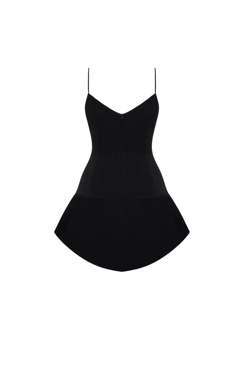 ROSE AND THORNS MINI DRESS IN BLACK - CULT MIA