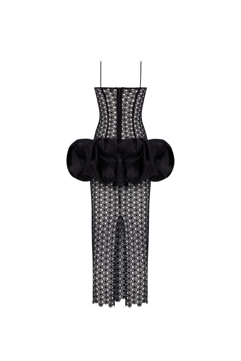 BRODERIE DRESS IN BLACK - CULT MIA