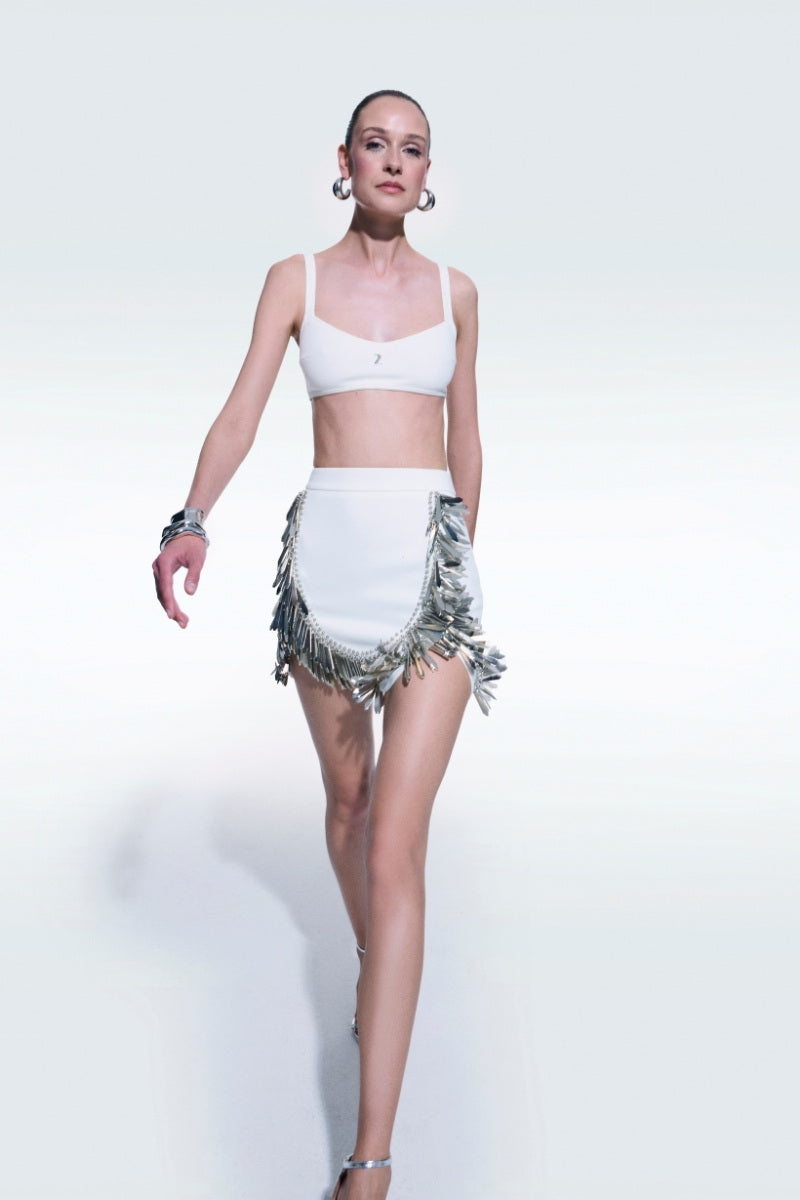 MINI SKIRT IN WHITE - CULT MIA