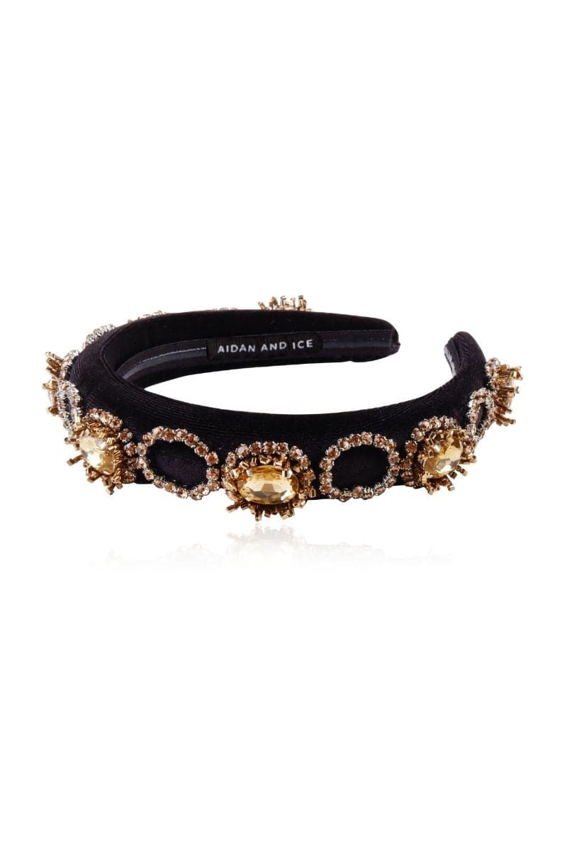 COOPER GOLD CRYSTAL AND SEED BEADS HEADBAND | Aidan & Ice | CULT MIA
