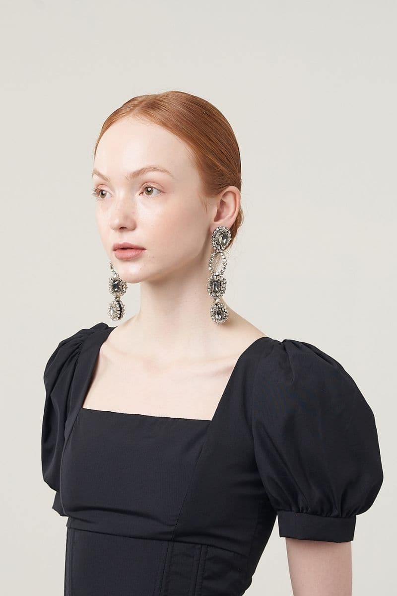 FONTANA GRAY CRYSTAL AND SEED BEADED CLIP ON EARRINGS | Aidan & Ice | CULT MIA