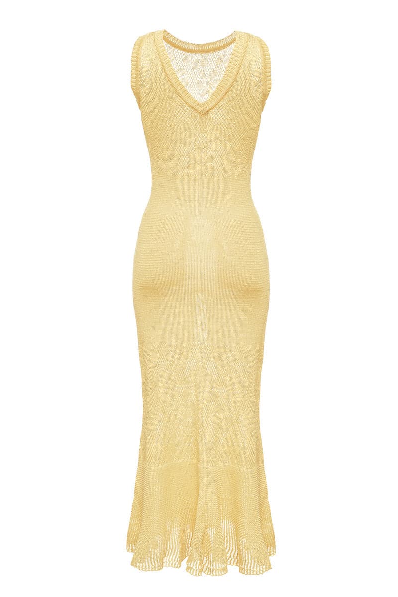 KNIT MIDI DRESS WITH FEATHERS | Andreeva | CULT MIA