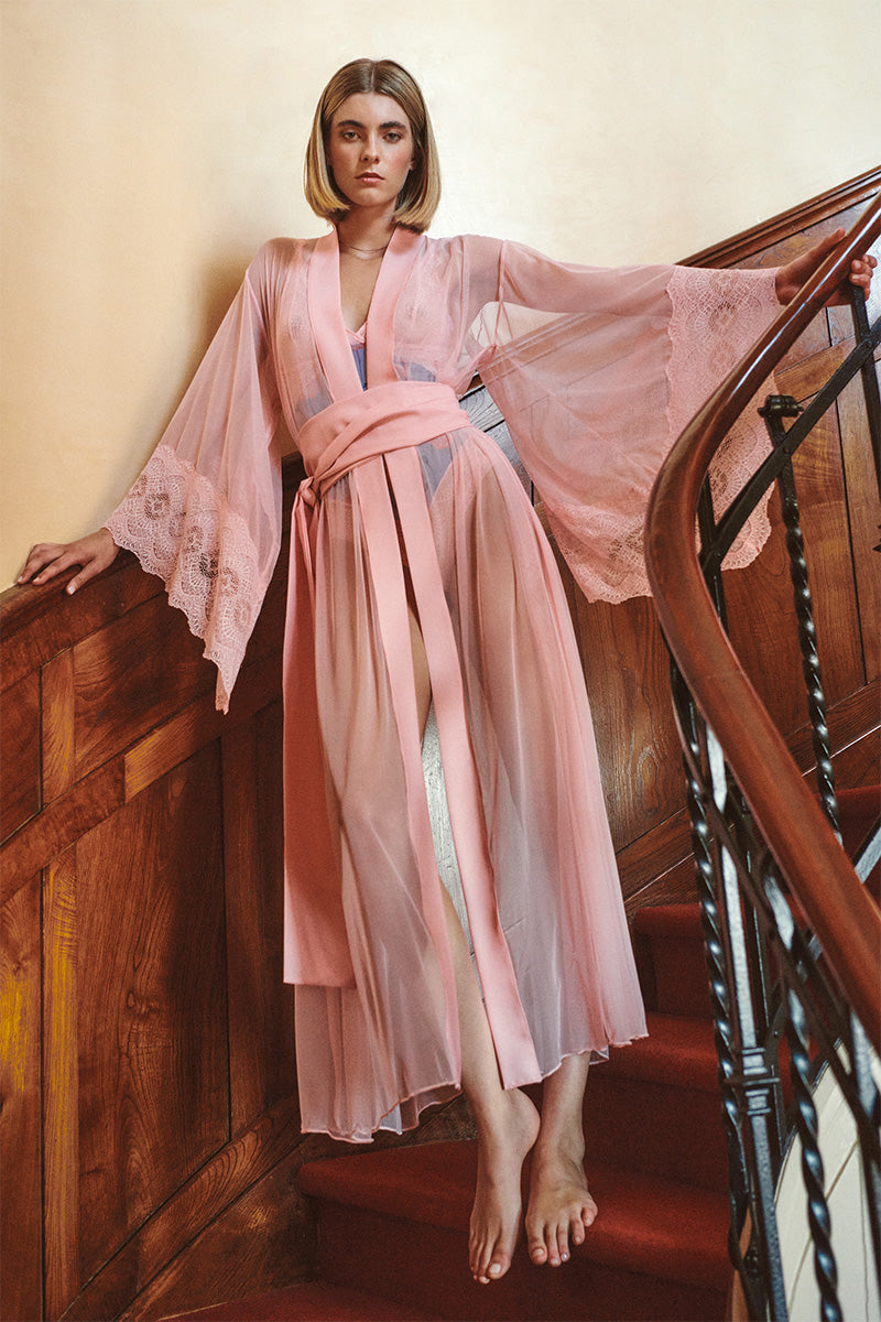 PINK MESH KIMONO - CULT MIA