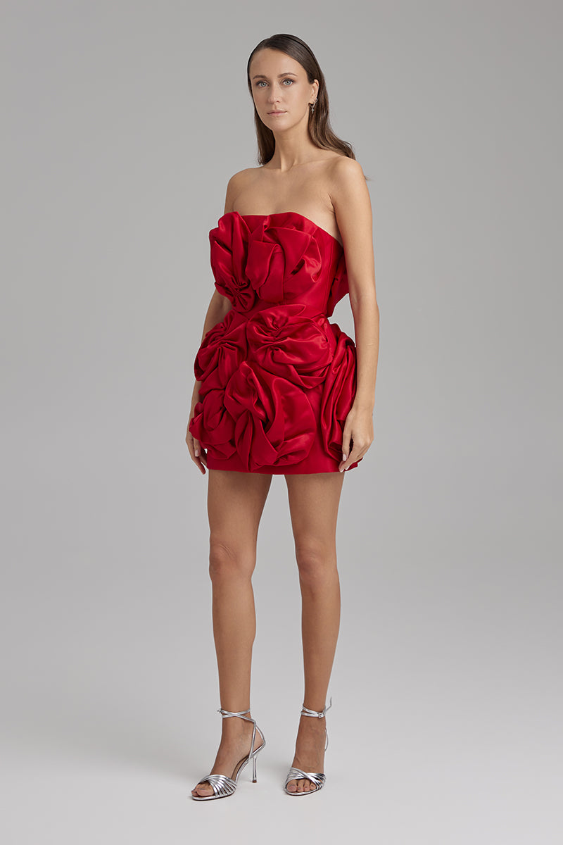 LILLY RADIANT RED ROSE DRESS - CULT MIA