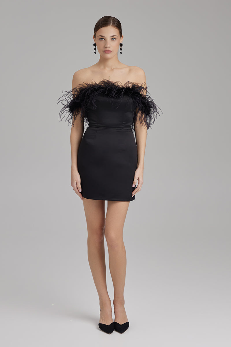TALIA JET BLACK DRESS - CULT MIA