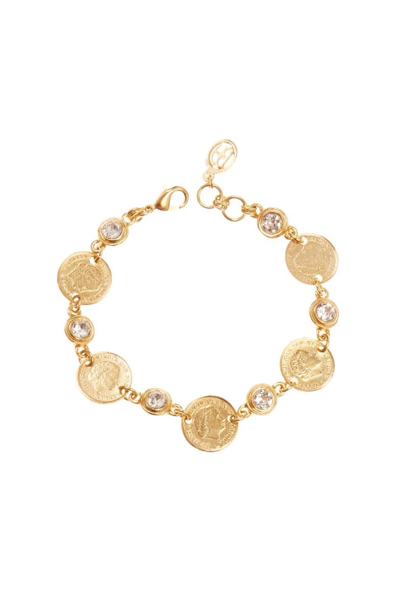 GOLD COINS AND CRYSTALS BRACELET | Ben Amun | CULT MIA