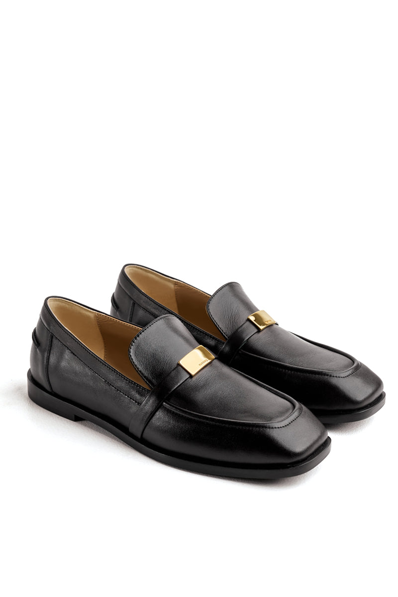 LOAFERS BRINNEY IN BLACK LEATHER - CULT MIA