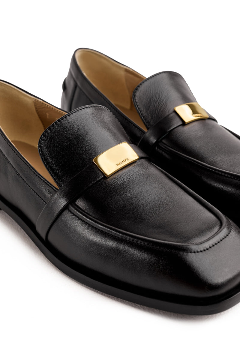 LOAFERS BRINNEY IN BLACK LEATHER - CULT MIA