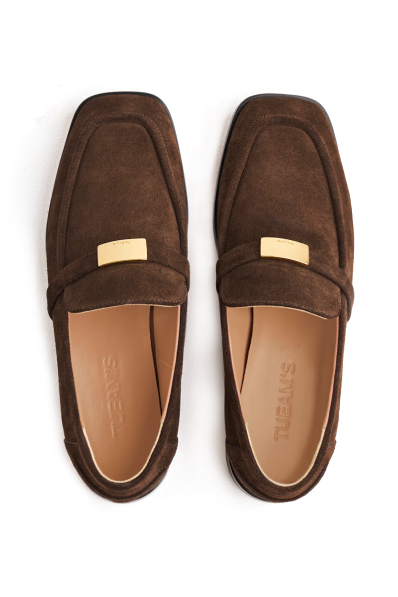 LOAFERS BRINNEY IN BROWN SUEDED CALFSKIN - CULT MIA