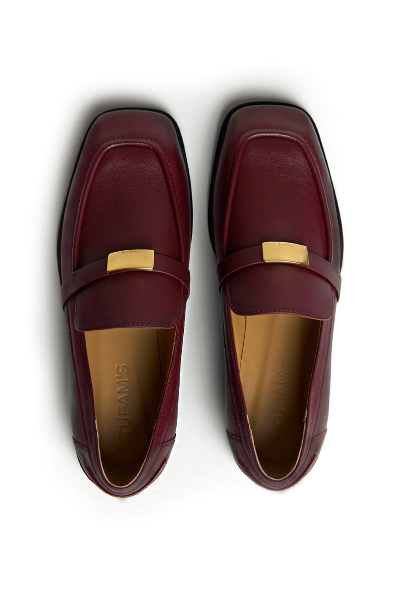 LOAFERS BRINNEY IN BURGUNDY LEATHER - CULT MIA