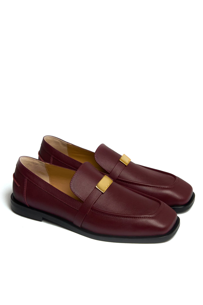 LOAFERS BRINNEY IN BURGUNDY LEATHER - CULT MIA