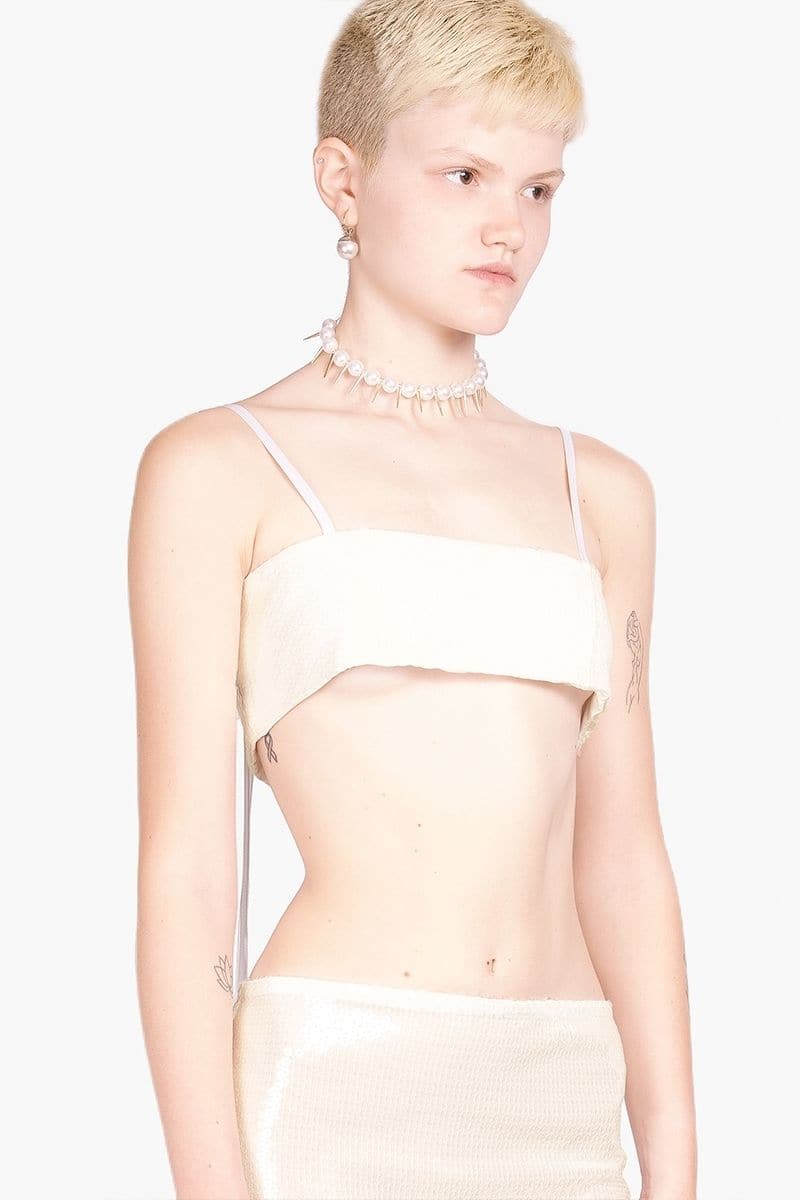 IVORY SEQUINS CROP TOP | Compte Spain | CULT MIA