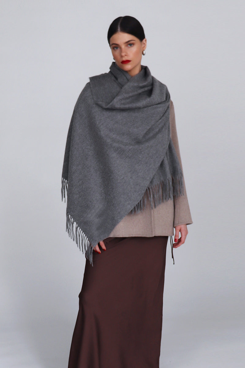 HELENA CASHMERE SHAWL IN STEEL - CULT MIA