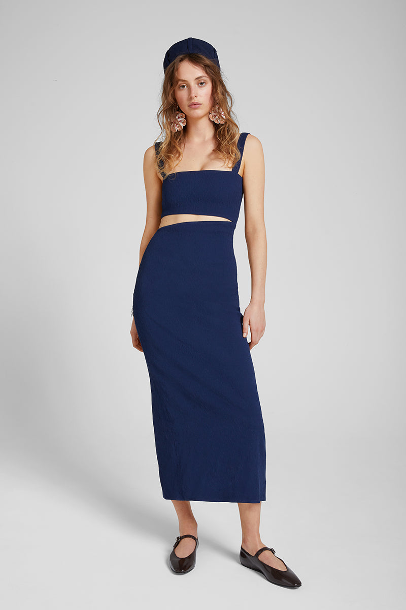CUT-OUT NAVY DRESS - CULT MIA