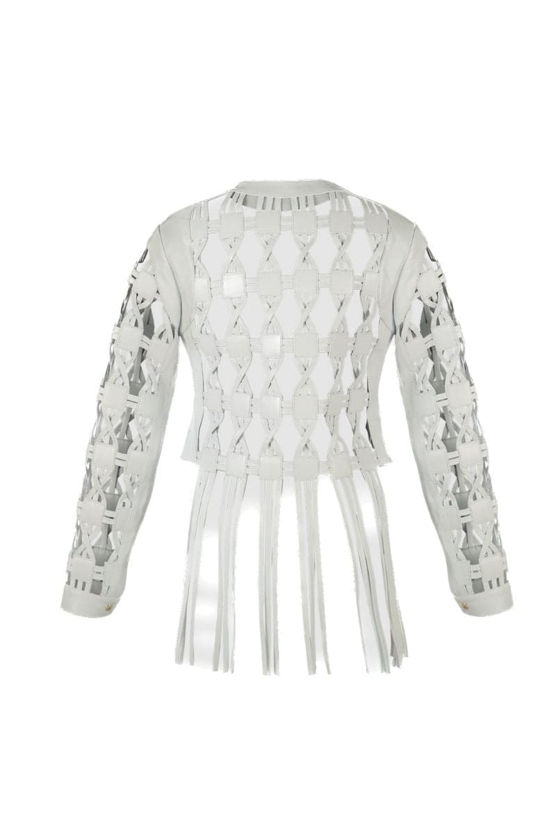 WHITE HEATHER LEATHER JACKET | Double A | CULT MIA