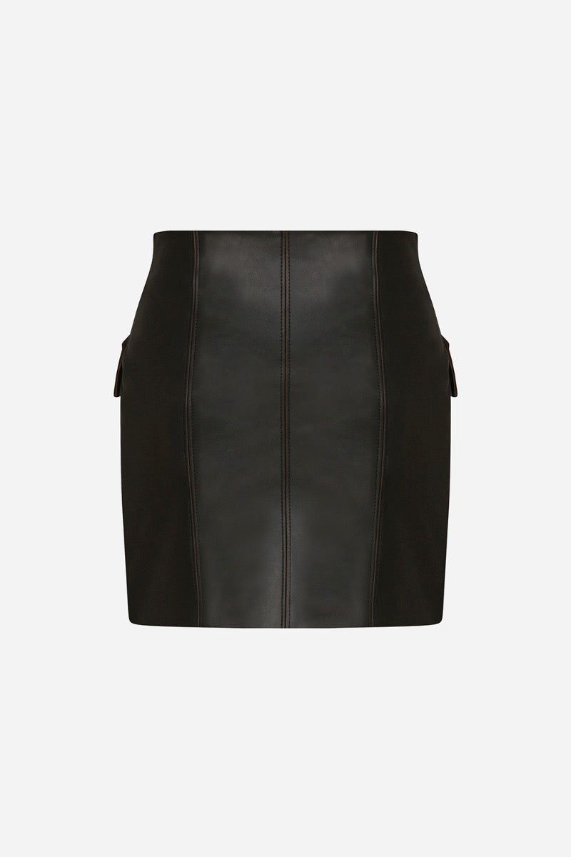 ELISE LEATHER MINI SKIRT - CULT MIA