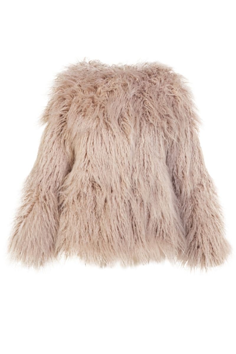 LIGHT PINK FAUX FUR JACKET - Main Image
