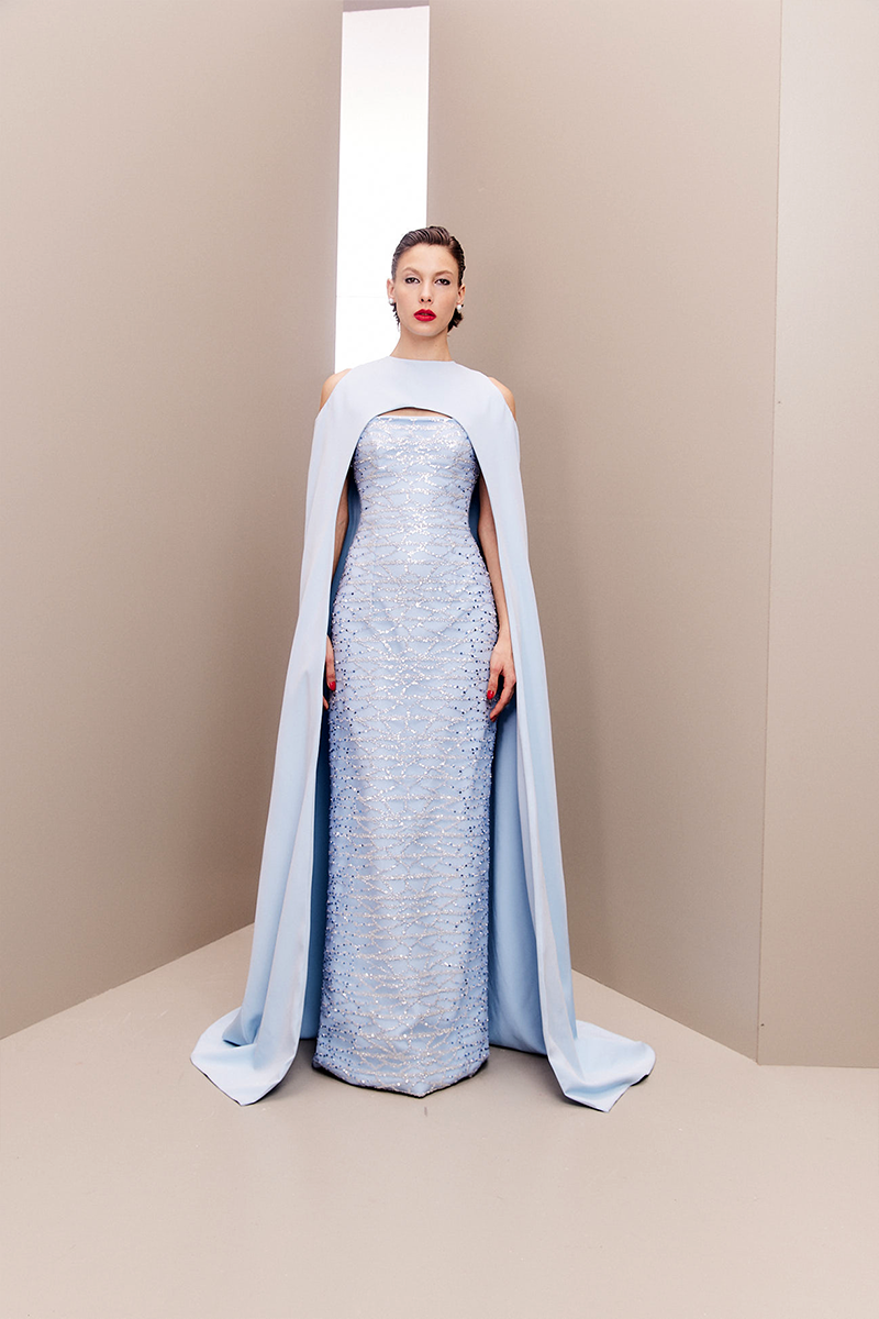 BABY BLUE CAPE GOWN - CULT MIA