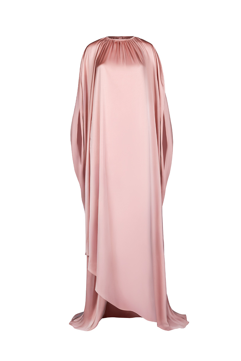 soft silk dress for women Argent Longsleeve Draped Dress in Silk Charmeuse | Midnight | Women's Dresses