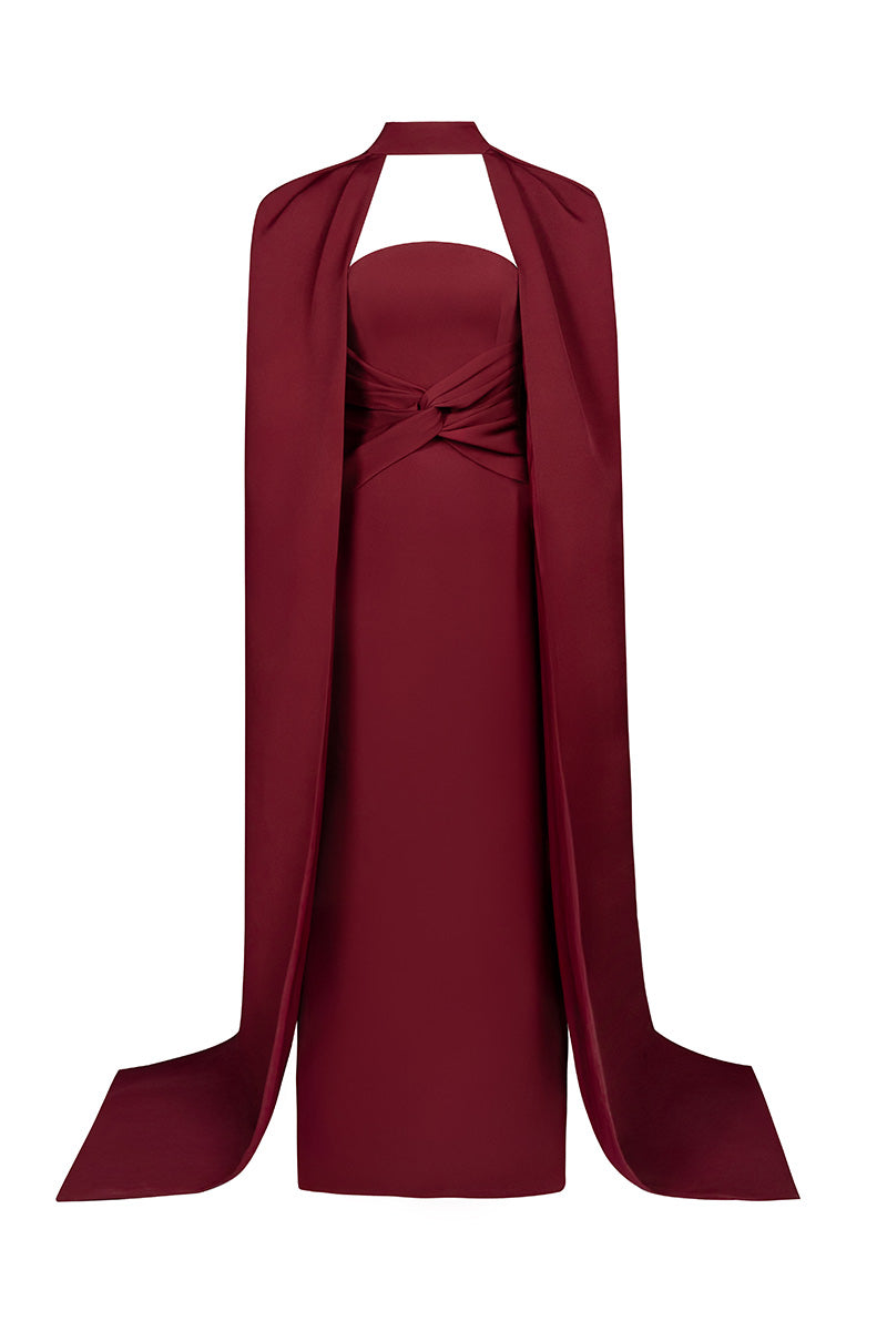 BURGUNDY TWIST GOWN | Joanna Andraos