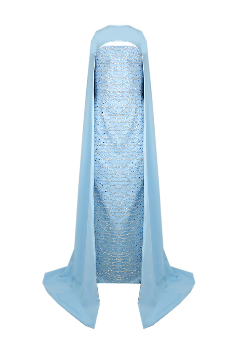 BABY BLUE CAPE GOWN - CULT MIA