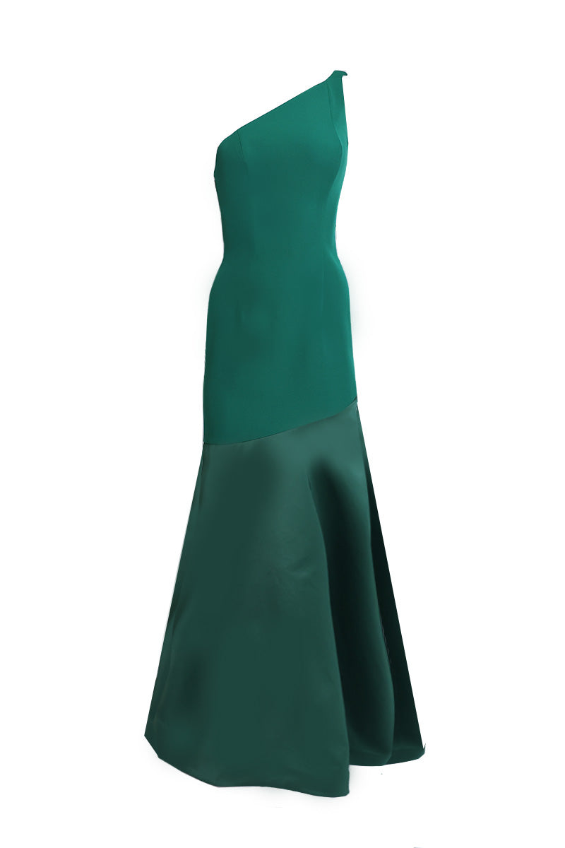 Joanna Andraos EMERALD ONE-SHOULDER DRESS | Cult Mia Joanna Andraos EMERALD ONE-SHOULDER DRESS | Cult Mia