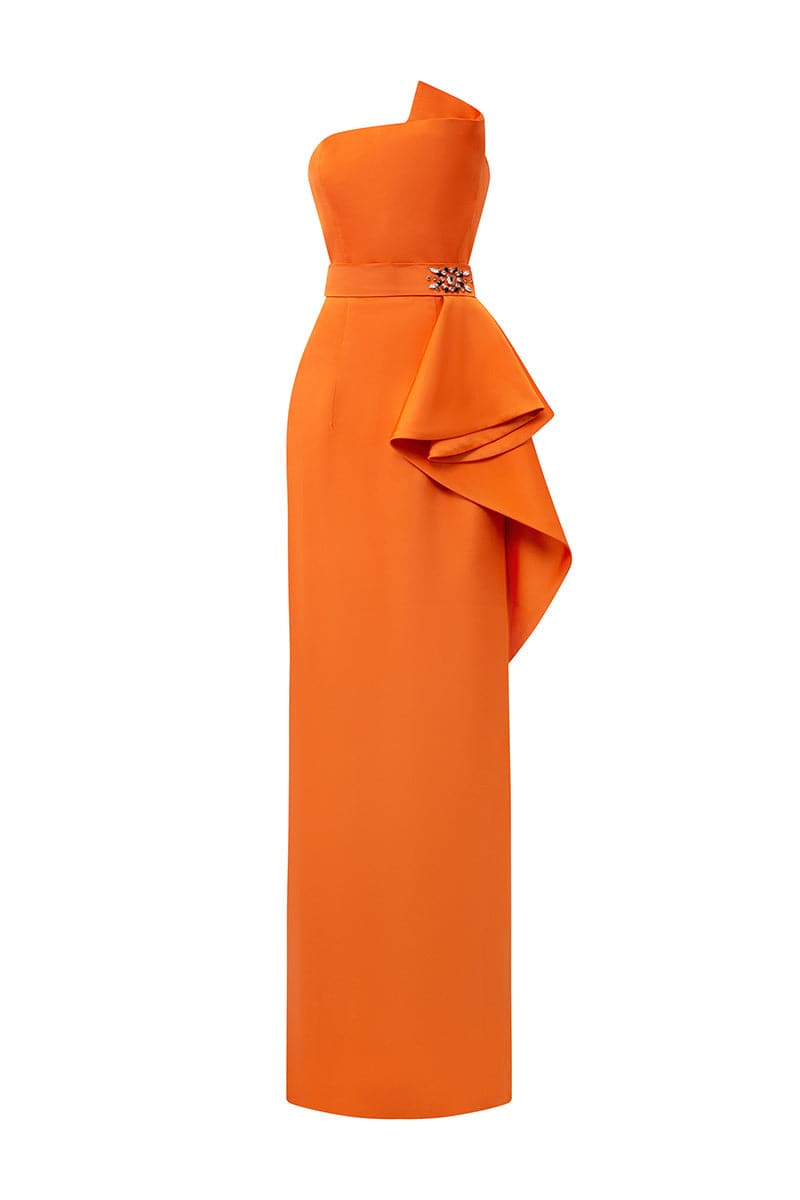 I.H.F Dipped Dress with Waist Draped Detail | Cult Mia I.H.F Dipped Dress with Waist Draped Detail | Cult Mia