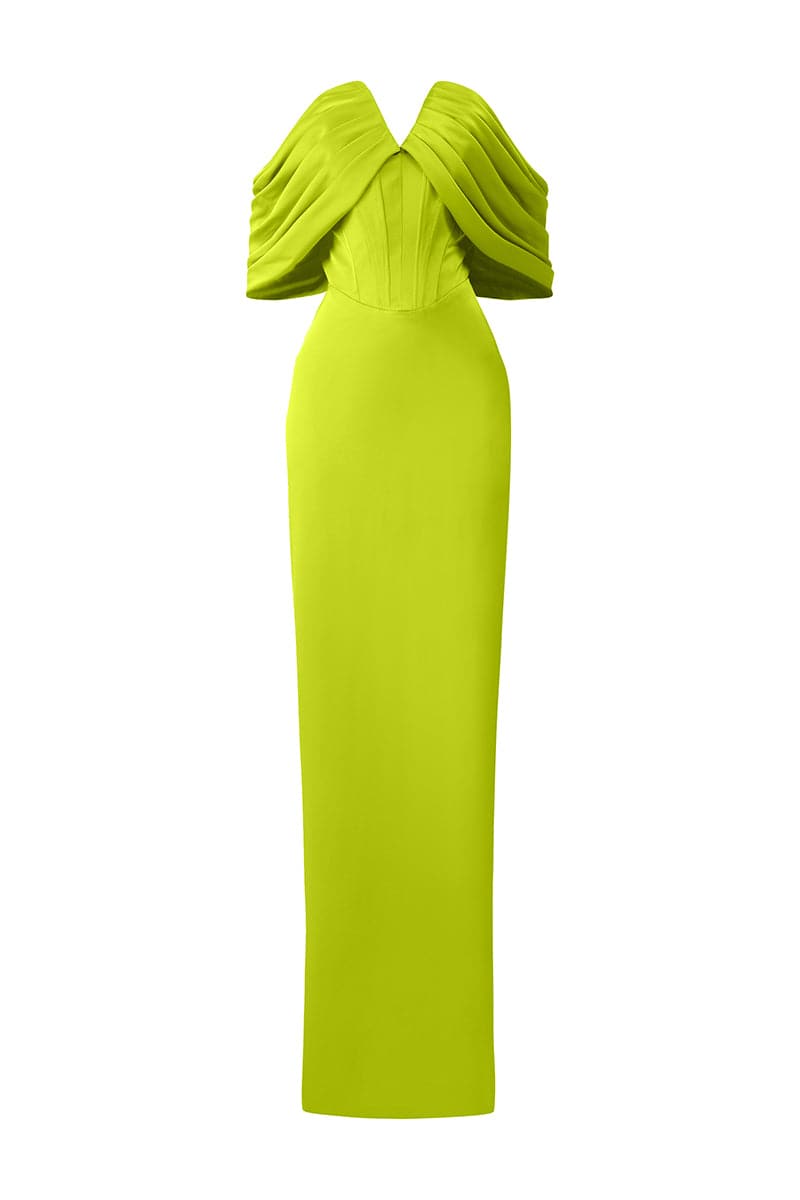 V-CUT BUSTIER DRESS WITH WRAPPED SHOULDER | CULT MIA | I.H.F V-CUT BUSTIER DRESS WITH WRAPPED SHOULDER | CULT MIA | I.H.F