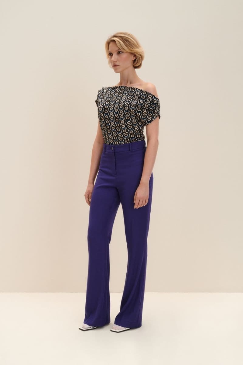 PERSIAN INDIGO TAILORED FLARED PANTS | JAAF | CULT MIA