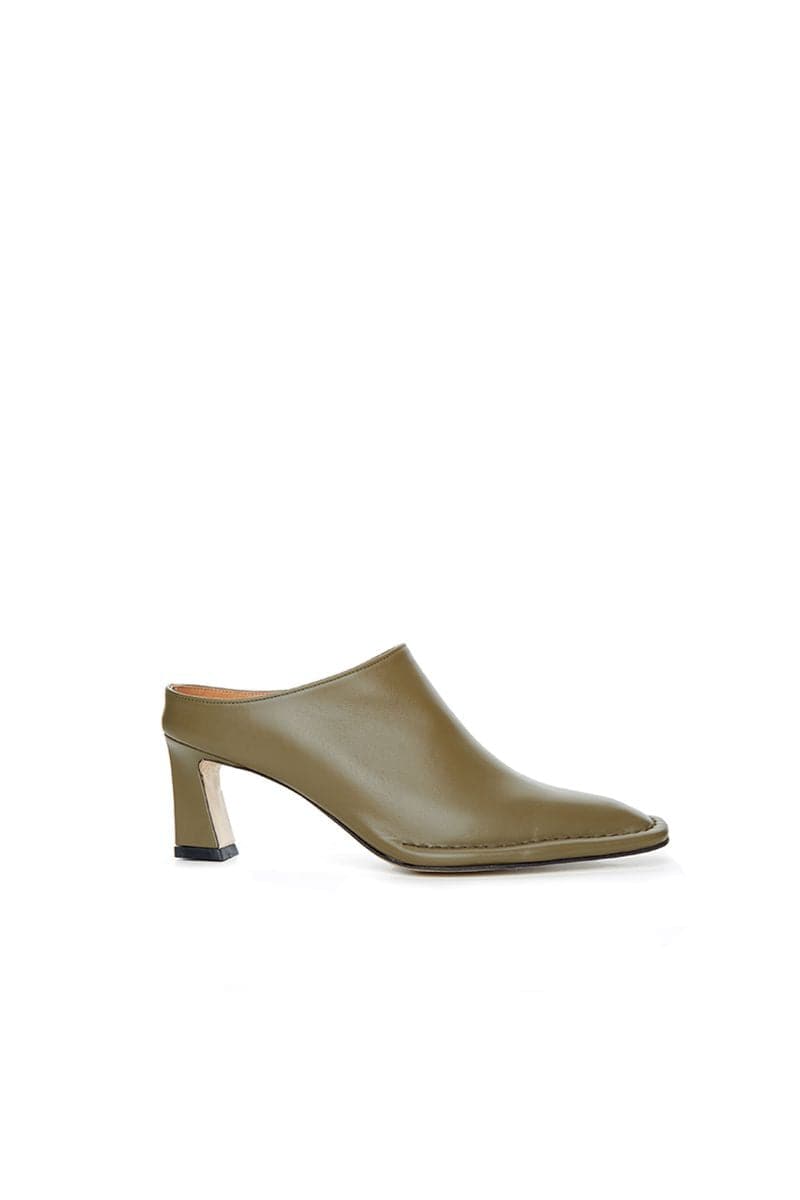 NANTES OLIVE GREEN MULES - Main Image