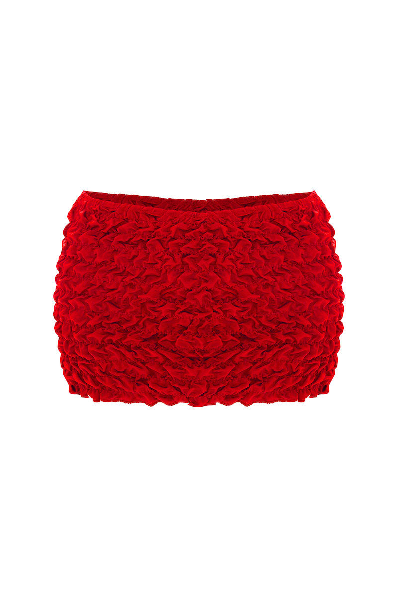 LIA RED MINI BEACH SKIRT - CULT MIA