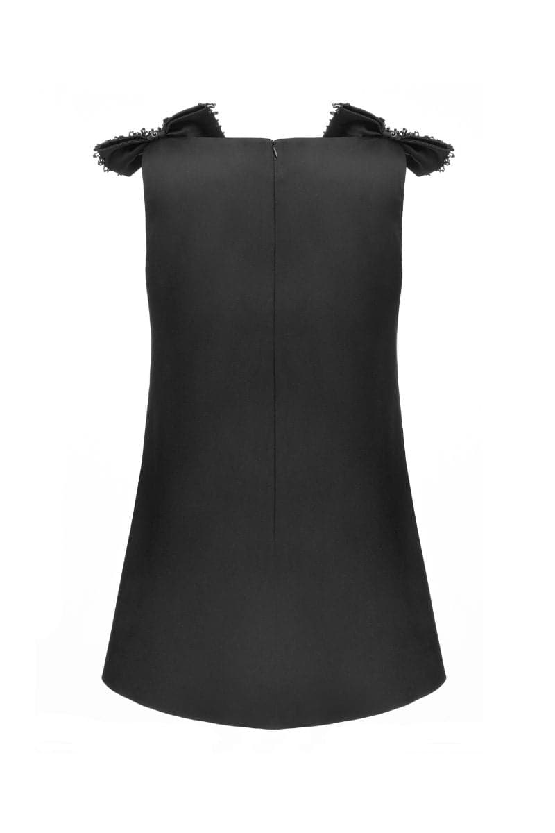BOW SHOULDER A-LINE MINI DRESS | Lalo | CULT MIA
