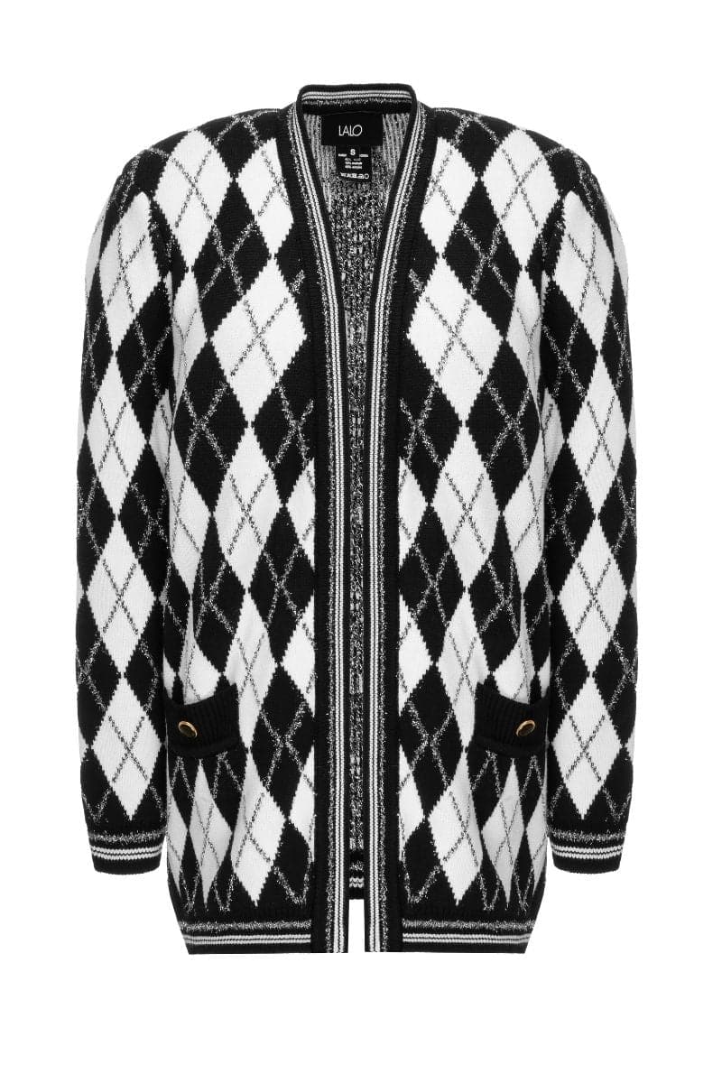 CHECKERS LONG LINE CARDIGAN | Lalo | CULT MIA