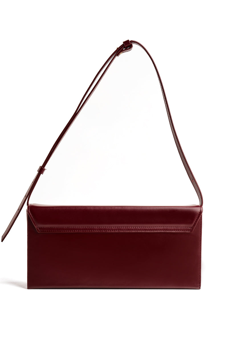 LEGANS BAGUETTE BAG IN BURGUNDY LEATHER - CULT MIA