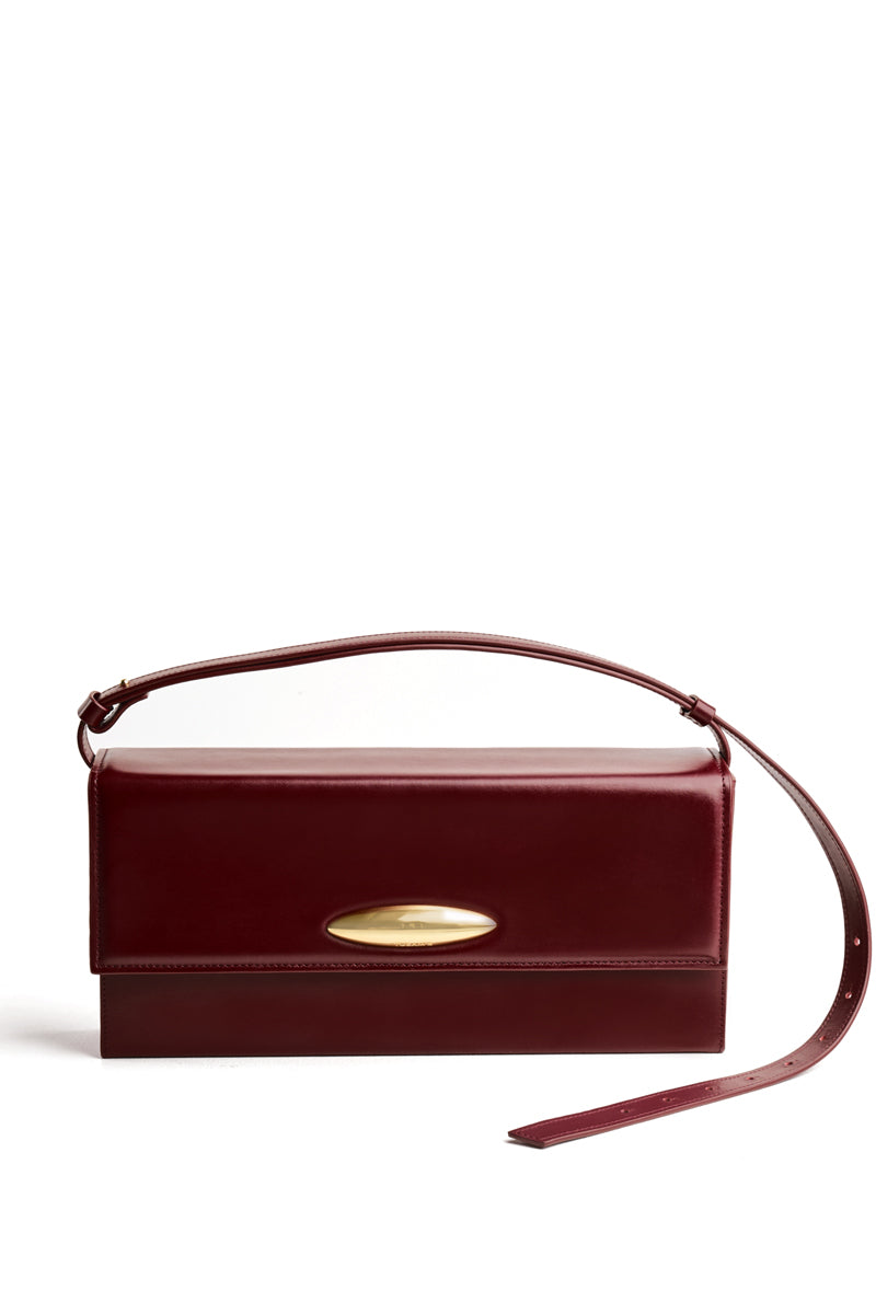 LEGANS BAGUETTE BAG IN BURGUNDY LEATHER - CULT MIA