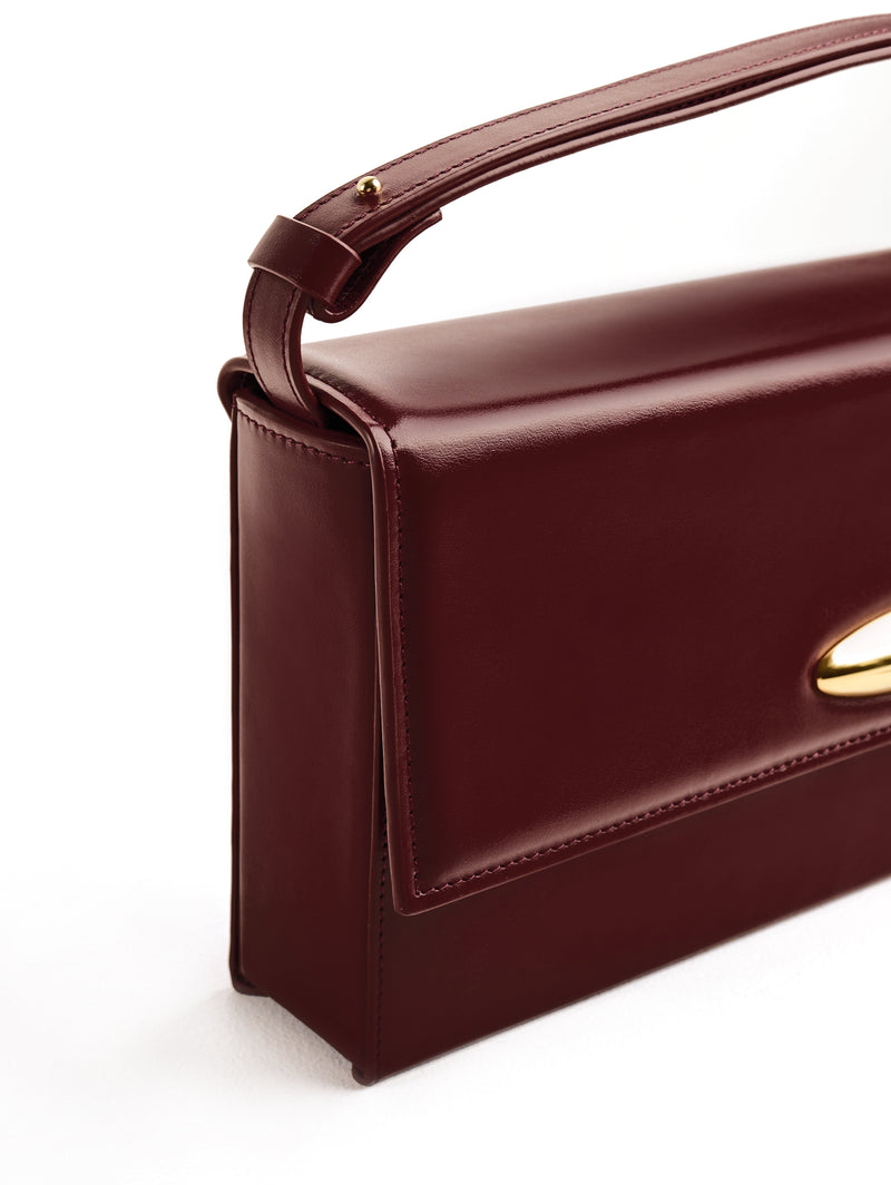 LEGANS BAGUETTE BAG IN BURGUNDY LEATHER - CULT MIA