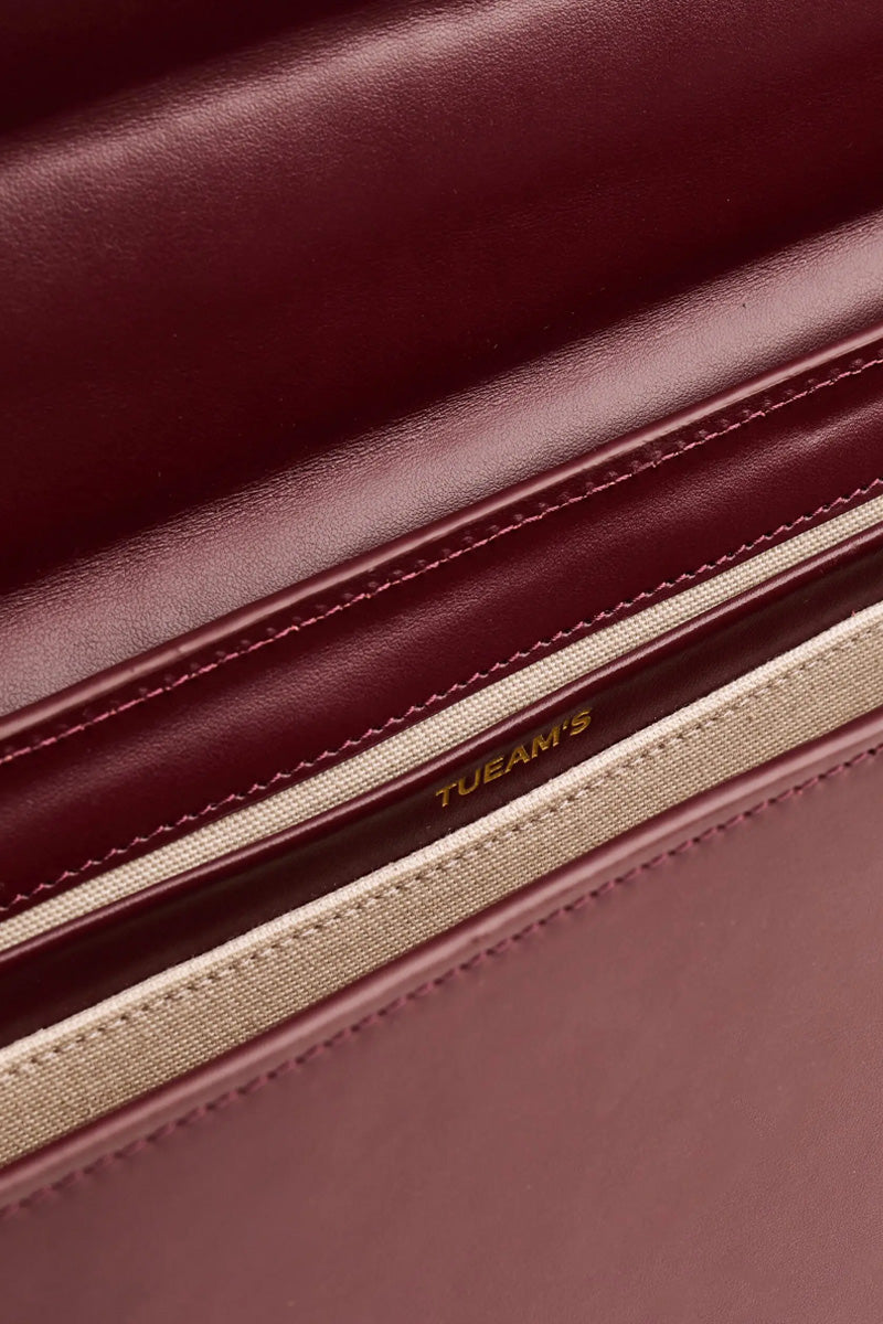 LEGANS BAGUETTE BAG IN BURGUNDY LEATHER - CULT MIA