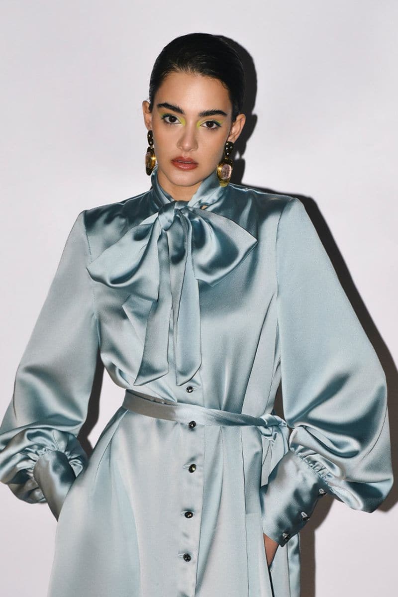 AQUA LONG SLEEVE MIDI DRESS | Liya | CULT MIA