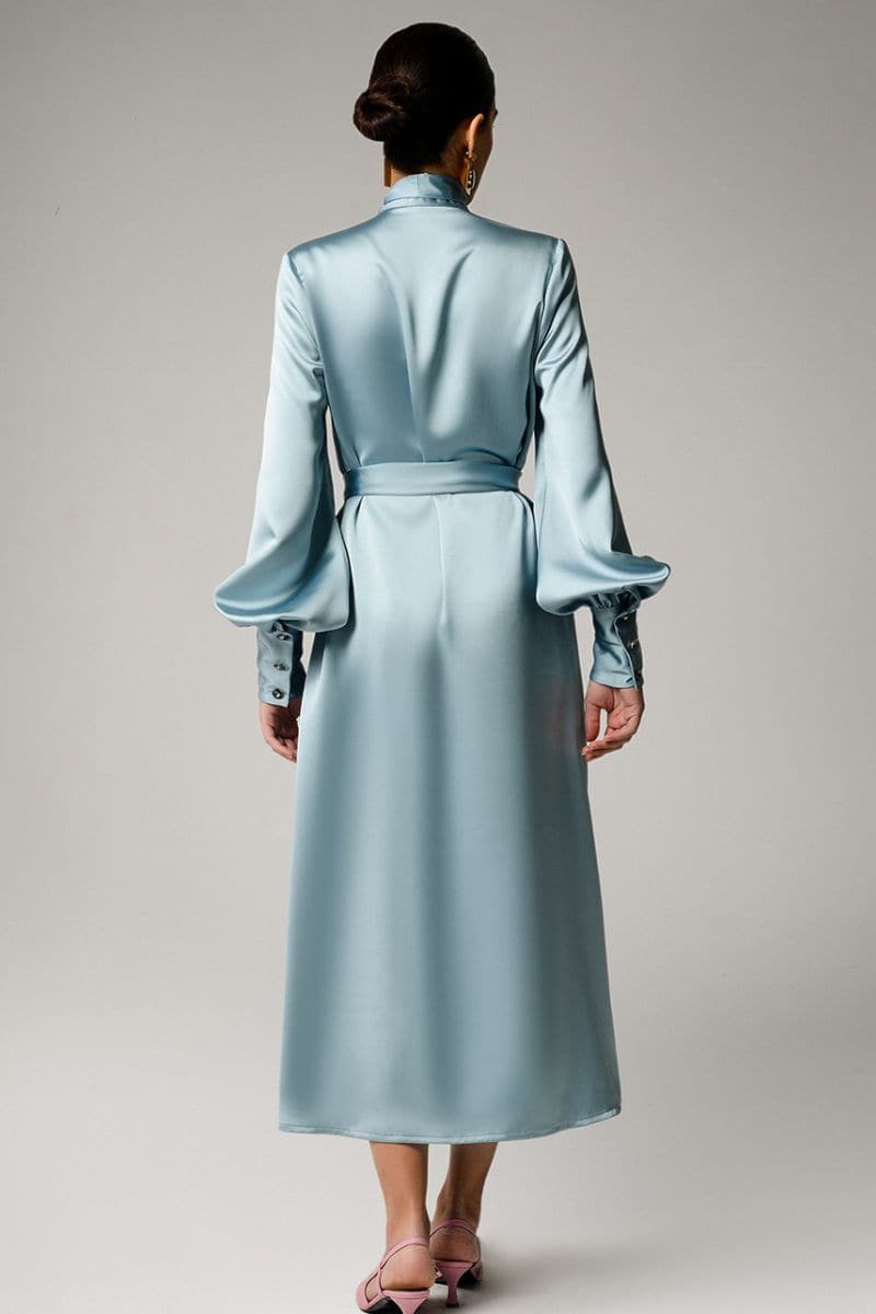 AQUA LONG SLEEVE MIDI DRESS | Liya | CULT MIA