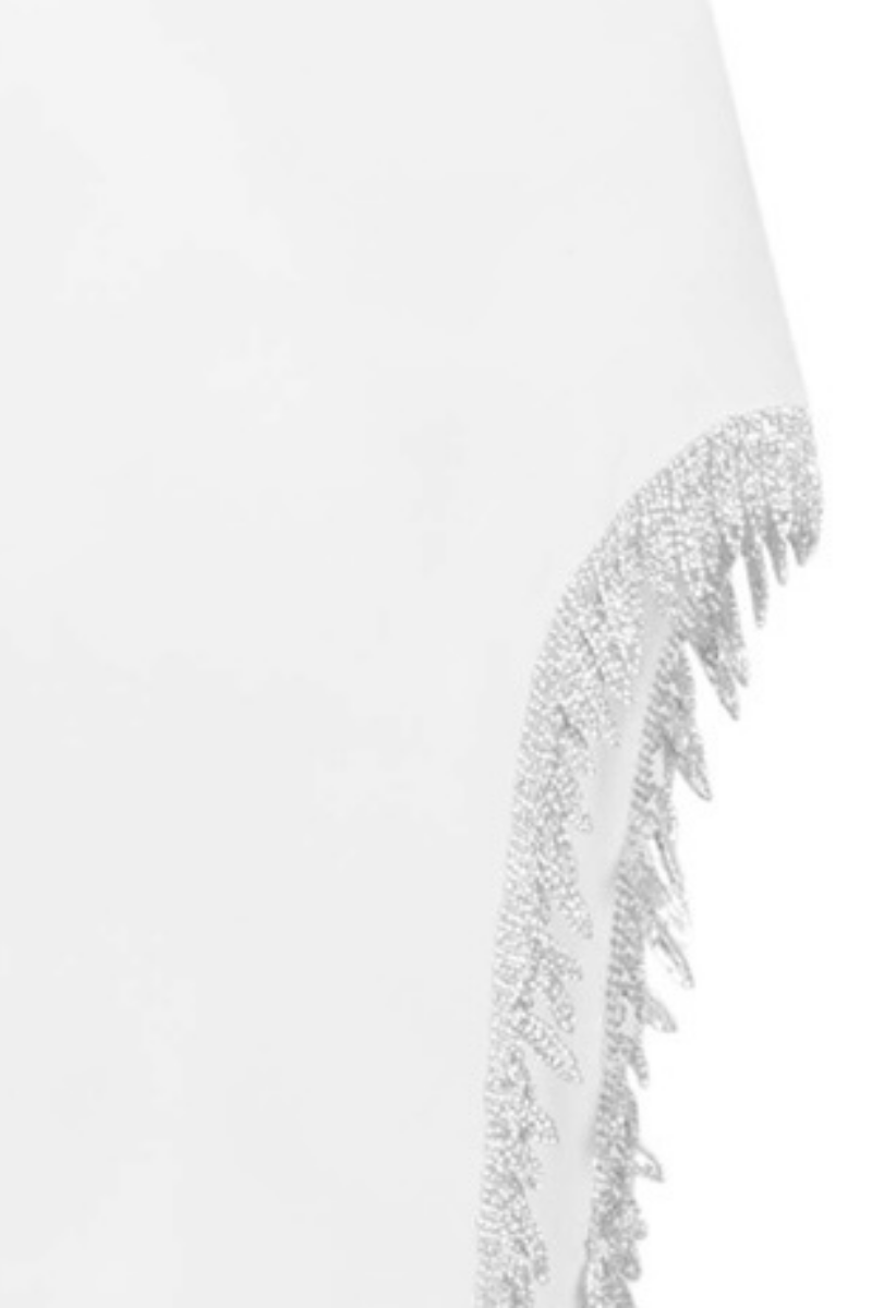 LEYLA WHITE MIDI DRESS WITH CRYSTAL EMBELLISHMENT | Monika Dimova | CULT MIA