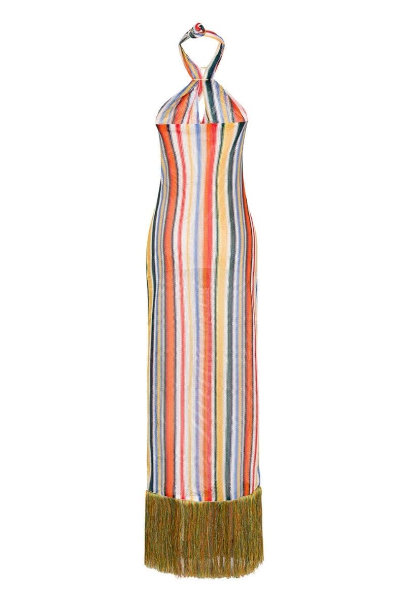 TULANI STRIPED HALTER DRESS | Nana Gotti | CULT MIA