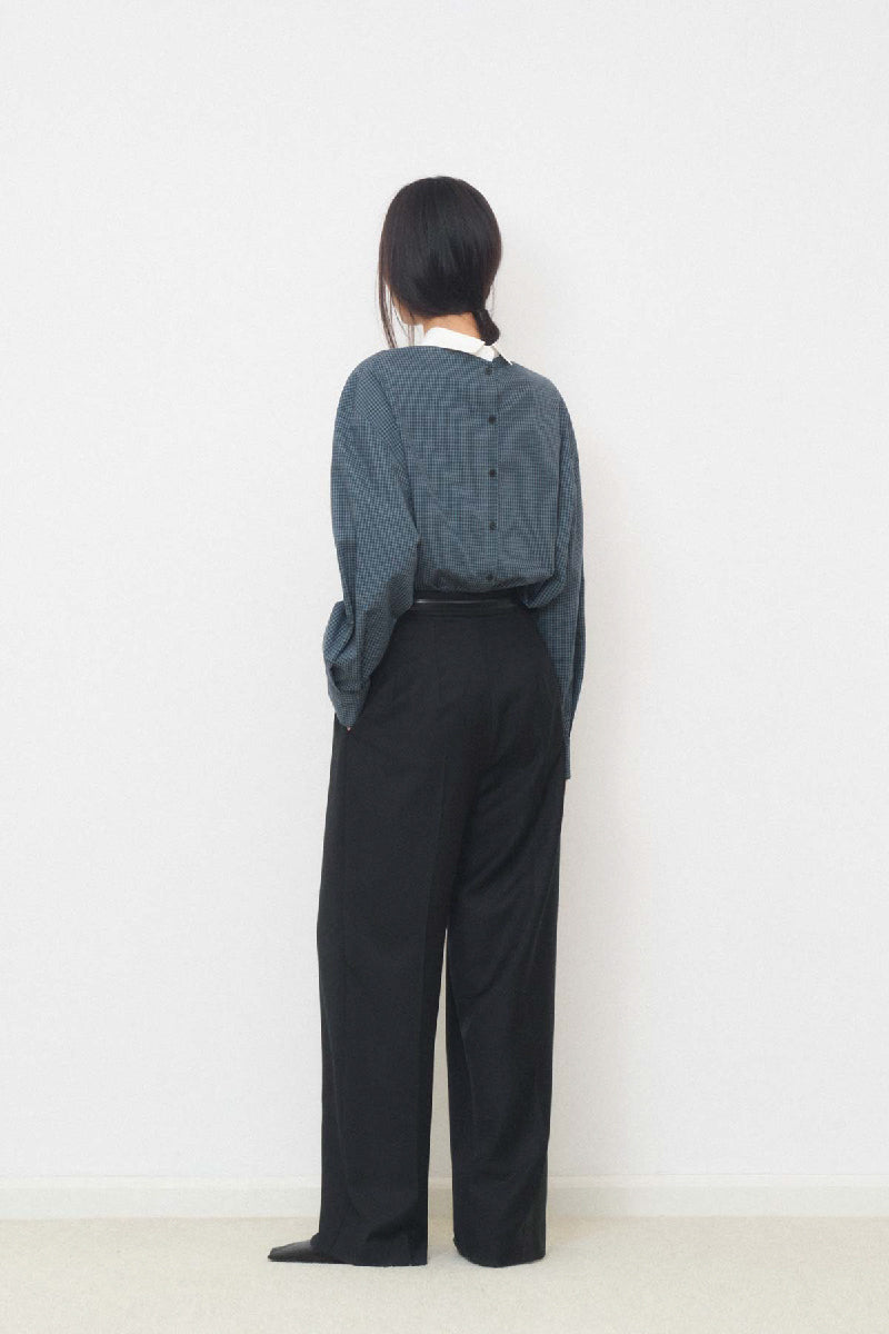 RELAXED SHIRT WITH BUTTONS IN NAVY - CULT MIA
