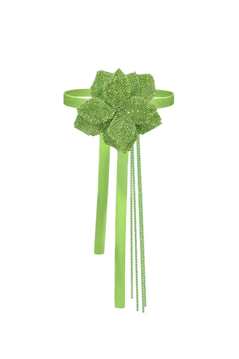 NEON GREEN CRYSTAL FLOWER CHOKER | Nué Studio | CULT MIA