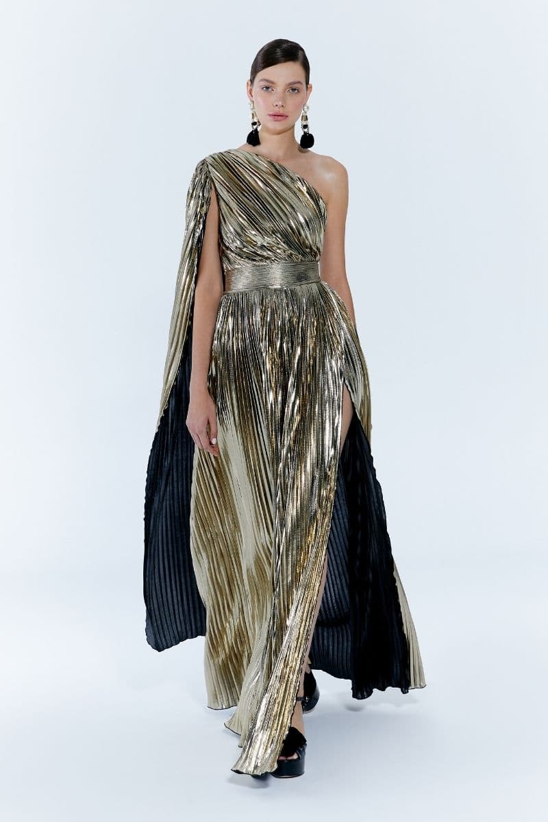 BAGLIONI GOLD ONE-SHOULDER GOWN | Nur Karaata | CULT MIA