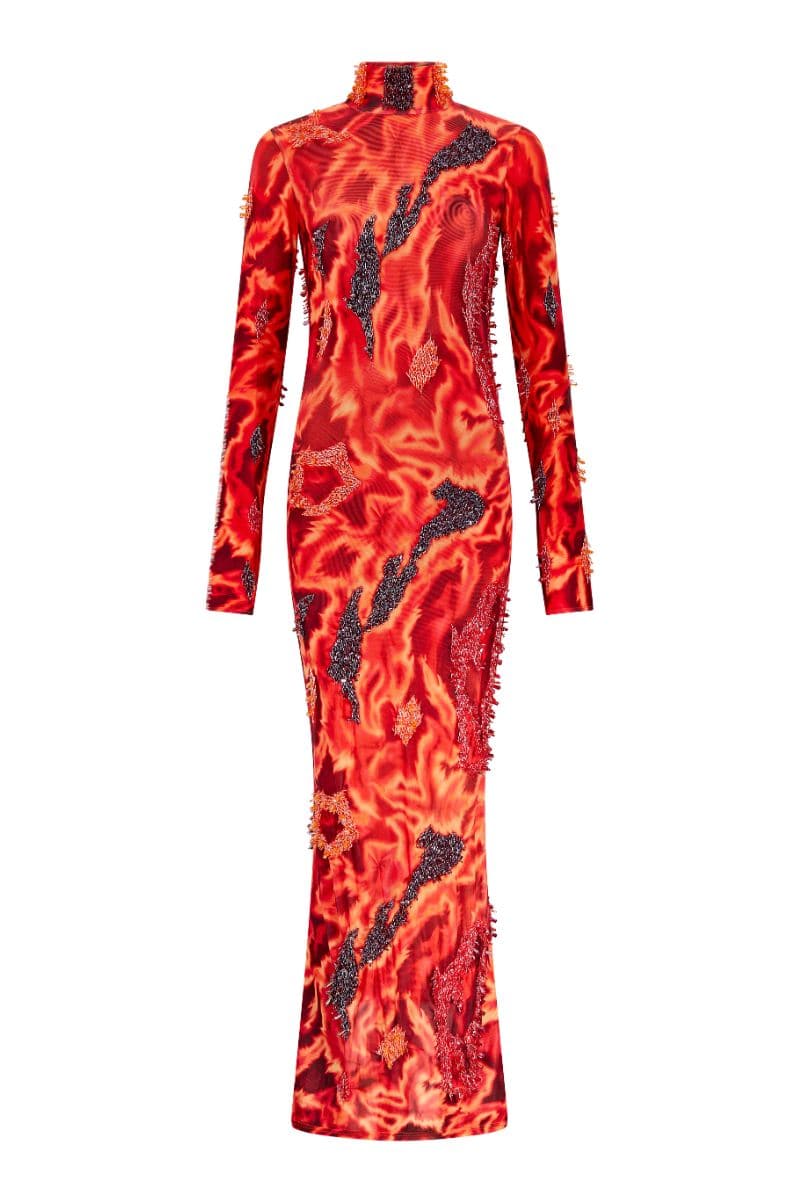 Onalaja ZUSI RED AND ORANGE ANKLE LENGTH DRESS | Cult Mia Onalaja ZUSI RED AND ORANGE ANKLE LENGTH DRESS | Cult Mia